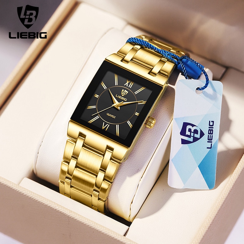 Luxury Watch Uk - LiEBIG Luxury Golden Quartz Wristwatches For