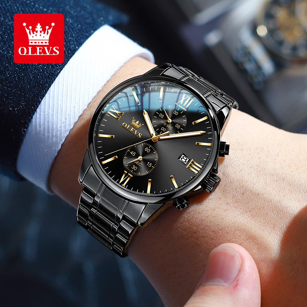 OLEVS 2886 Classic Black Quart - Luxury Watch All Black review and price