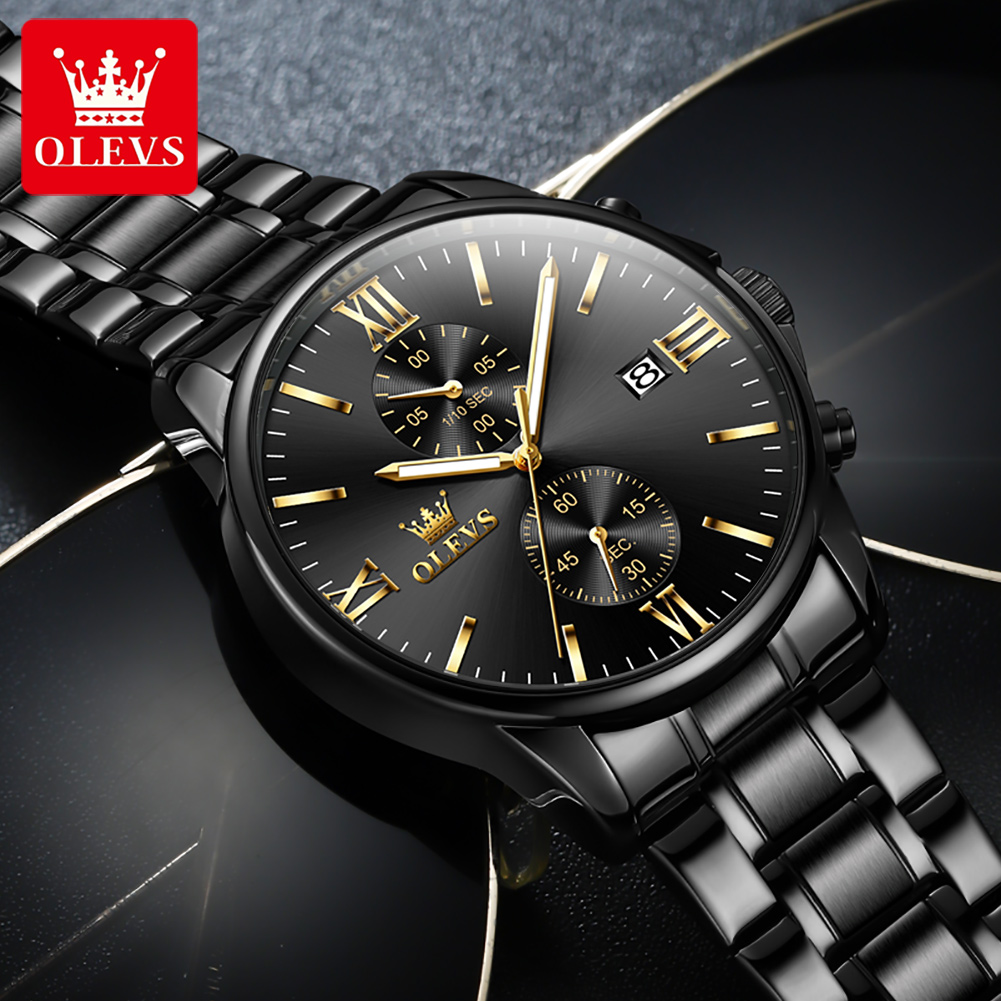 OLEVS 2886 Classic Black Quart - Luxury Watch All Black review and price