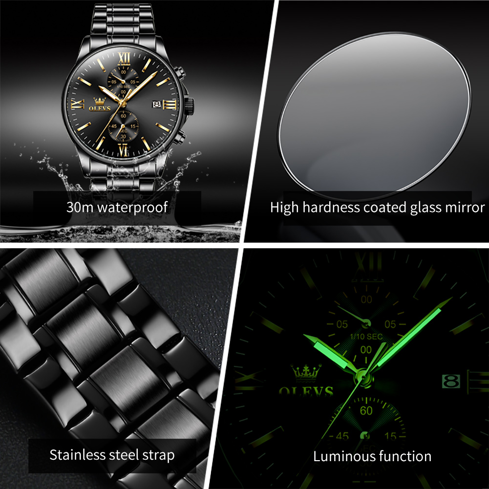 OLEVS 2886 Classic Black Quart - Luxury Watch All Black review and price