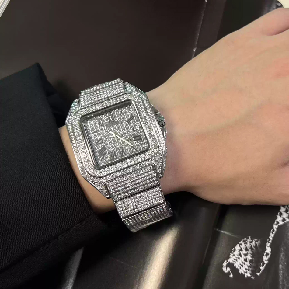 Gold or Black Watch Ice Out Sq - Luxury Watch All Black review and price