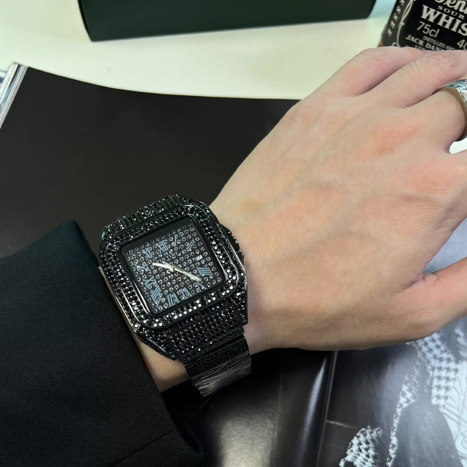 Gold or Black Watch Ice Out Sq - Luxury Watch All Black review and price